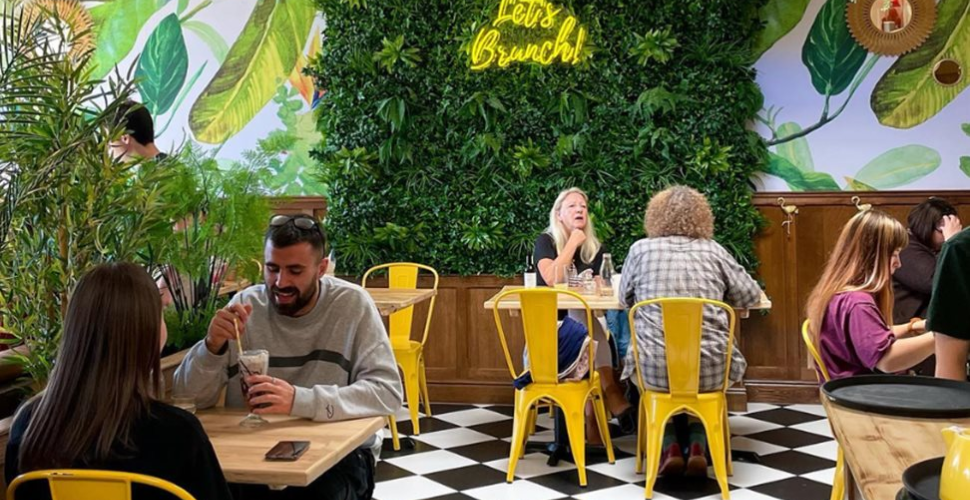 Customers eating at the EarlyBird Cafe in Plymouth